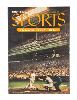 1954 Mint Sports Illustrated Magazine First Issue With Eddie Mathews On Cover